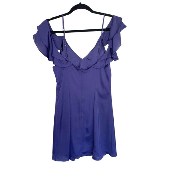 NWT Revolve Ruffle Sleeve Mini Dress Size M - Navy/Plum - Picture 5 of 9